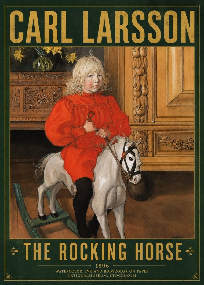 Carl Larsson The Rocking Horse No4 - Póster