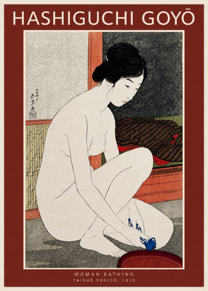 Hashiguchi Goyō Woman Bathing No3 - Póster