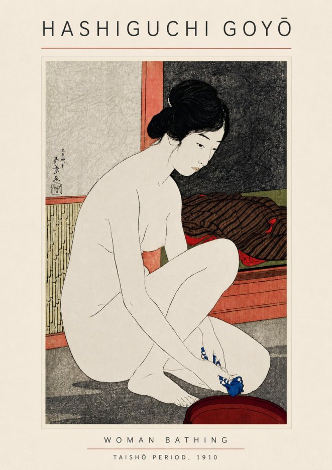 Hashiguchi Goyō Woman Bathing No4 - Póster