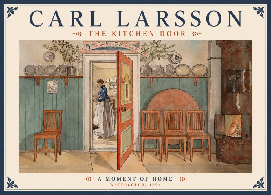 Carl Larsson The Kitchen Door No6 - Póster