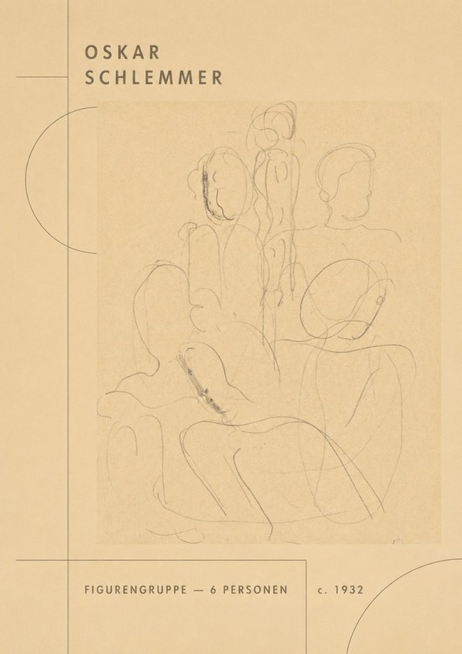 Oskar Schlemmer Figurengruppe - 6 Personen No2 - Póster