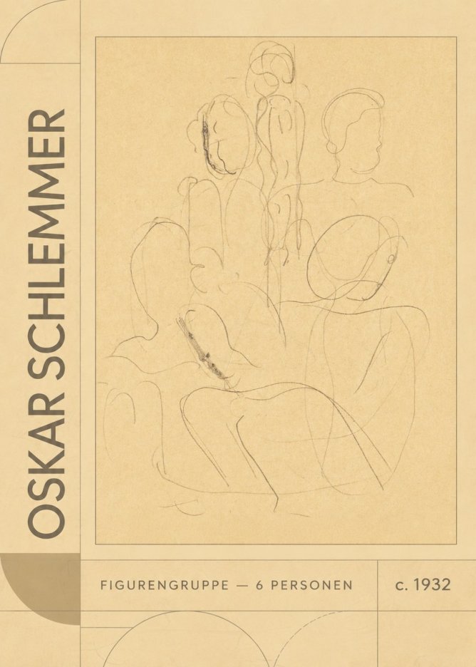 Oskar Schlemmer Figurengruppe - 6 Personen No3 - Póster