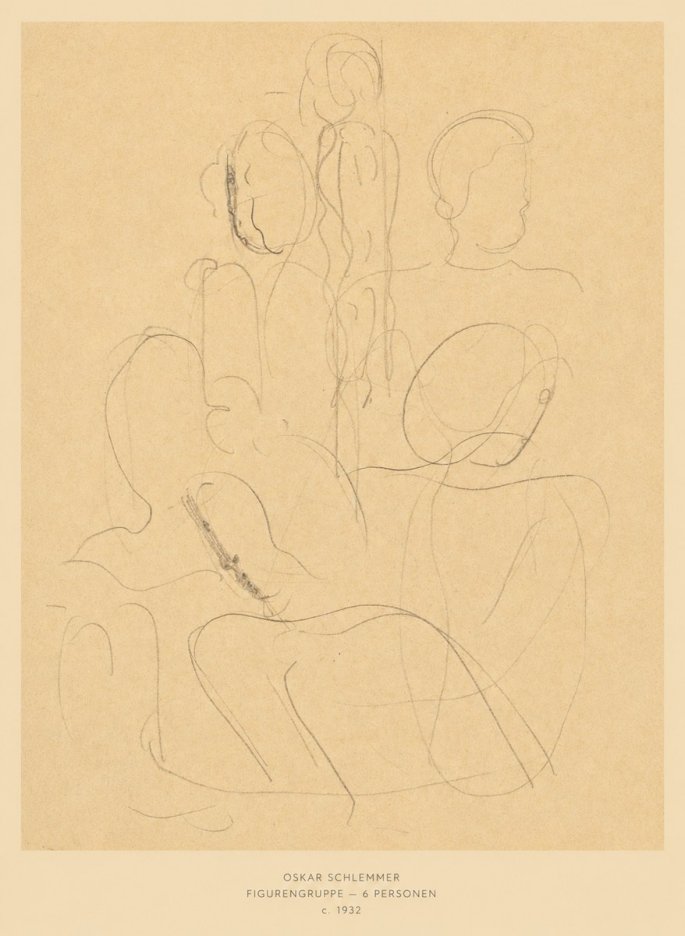 Oskar Schlemmer Figurengruppe - 6 Personen No6 - Póster
