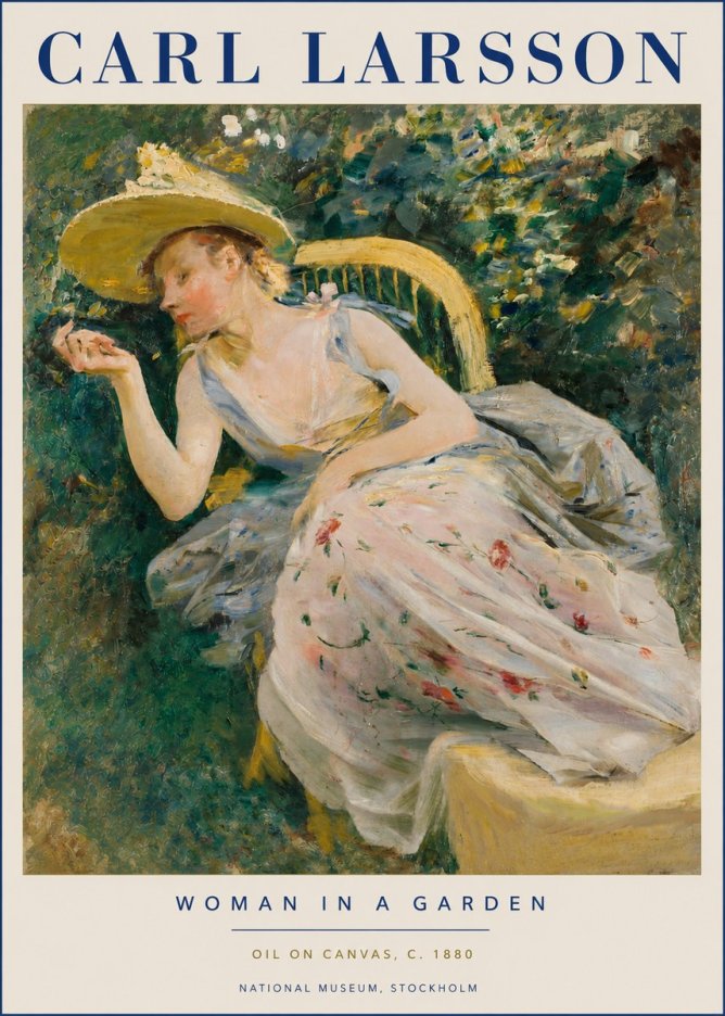Carl Larsson Woman in a Garden No3 - Póster