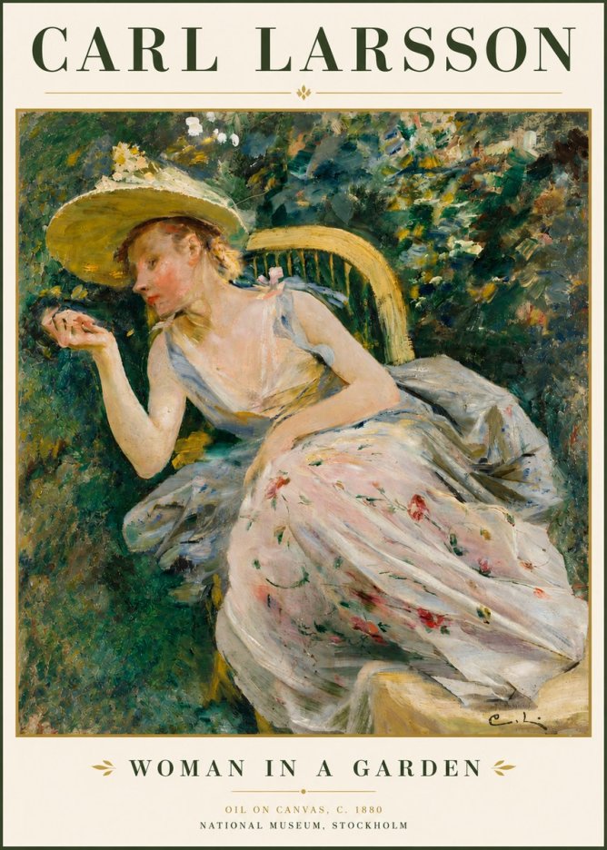 Carl Larsson Woman in a Garden No4 - Póster