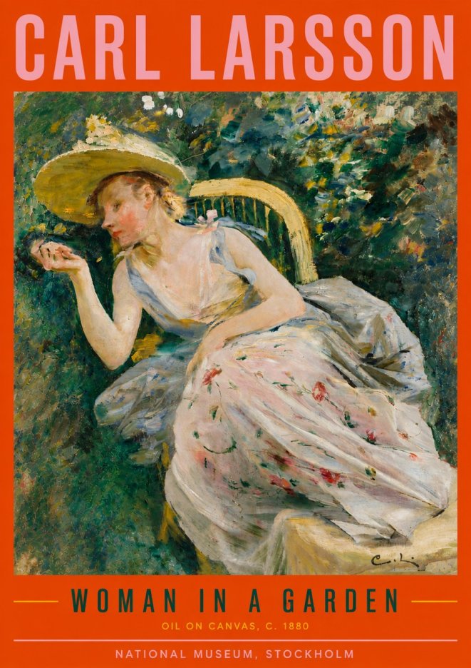 Carl Larsson Woman in a Garden No5 - Póster