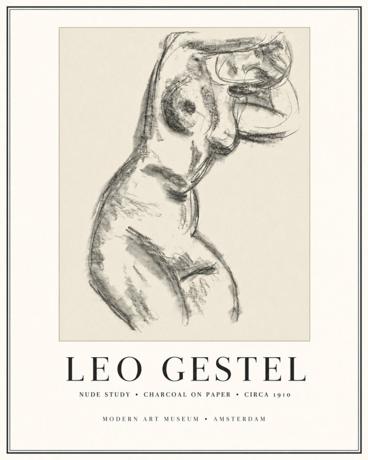 Leo Gestel Study of a Female Nude No2 - Póster