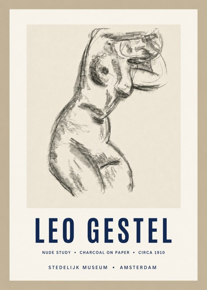 Leo Gestel Study of a Female Nude No3 - Póster