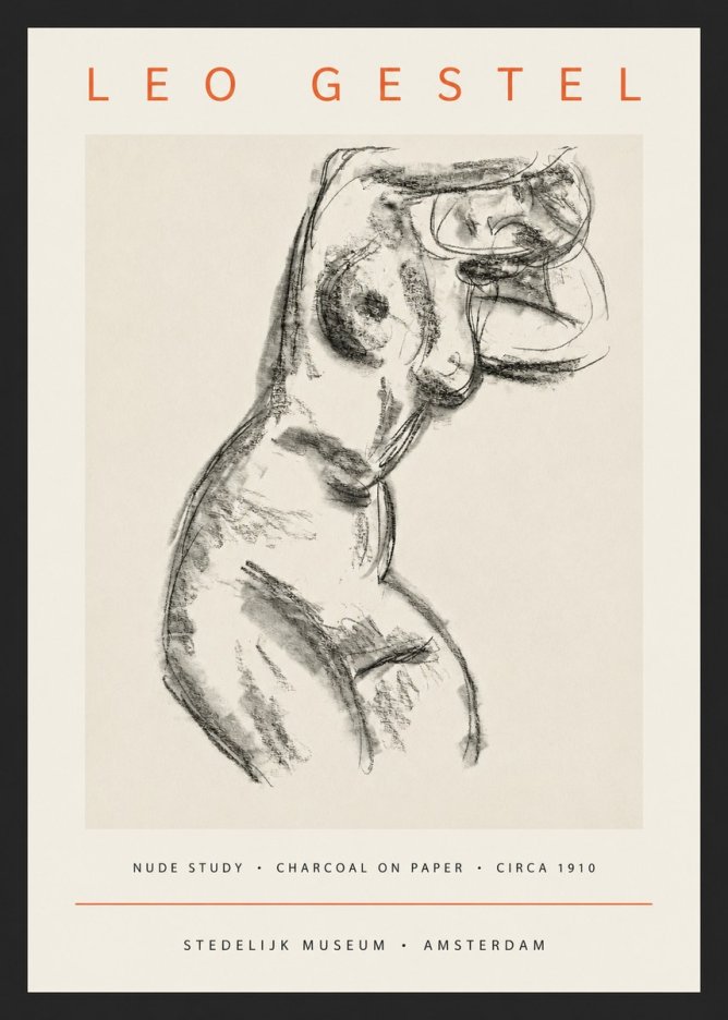 Leo Gestel Study of a Female Nude No4 - Póster