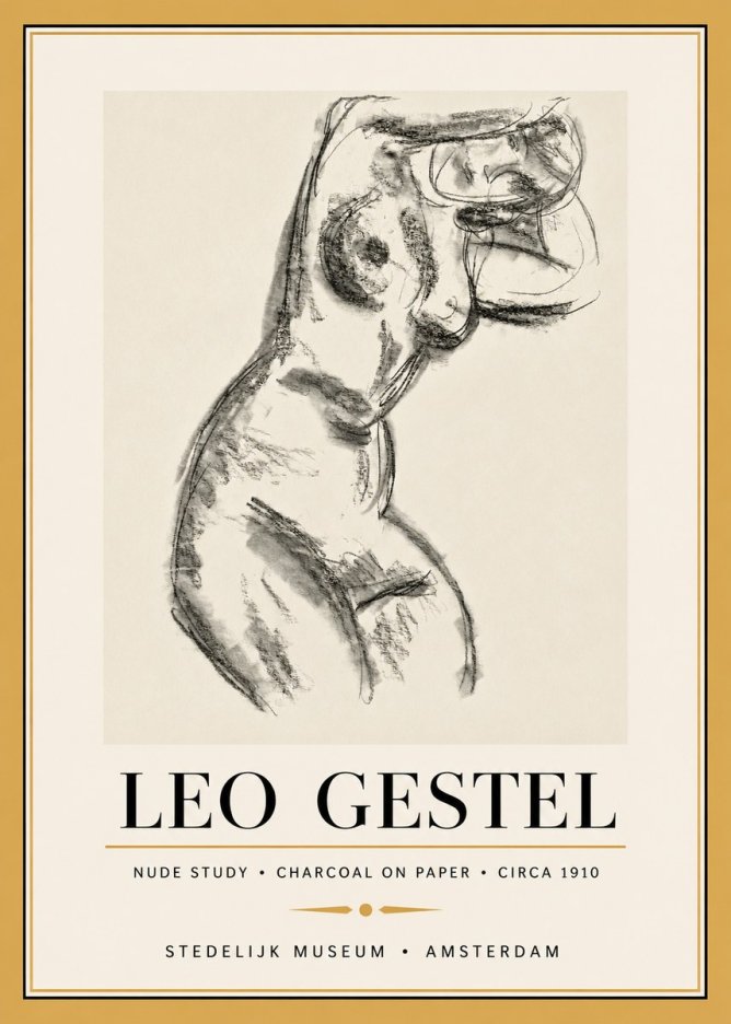 Leo Gestel Study of a Female Nude No5 - Póster