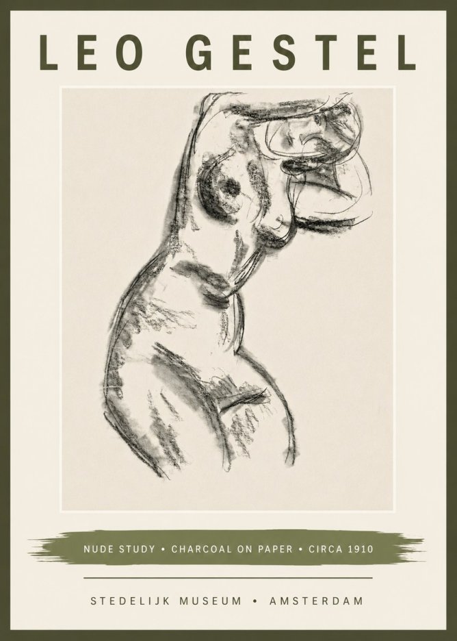 Leo Gestel Study of a Female Nude No6 - Póster