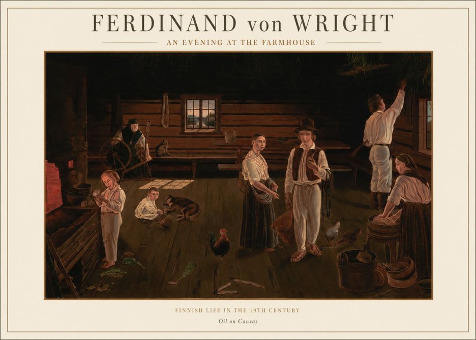 Ferdinand von Wright An Evening at the Farmhouse No1 - Póster