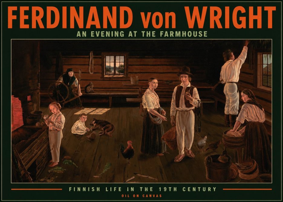 Ferdinand von Wright An Evening at the Farmhouse No2 - Póster