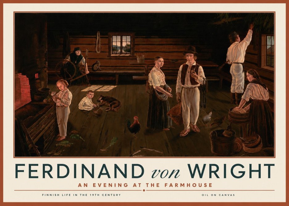 Ferdinand von Wright An Evening at the Farmhouse No3 - Póster