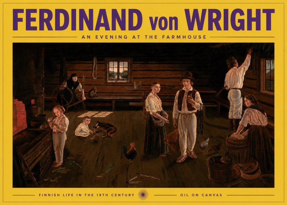 Ferdinand von Wright An Evening at the Farmhouse No4 - Póster