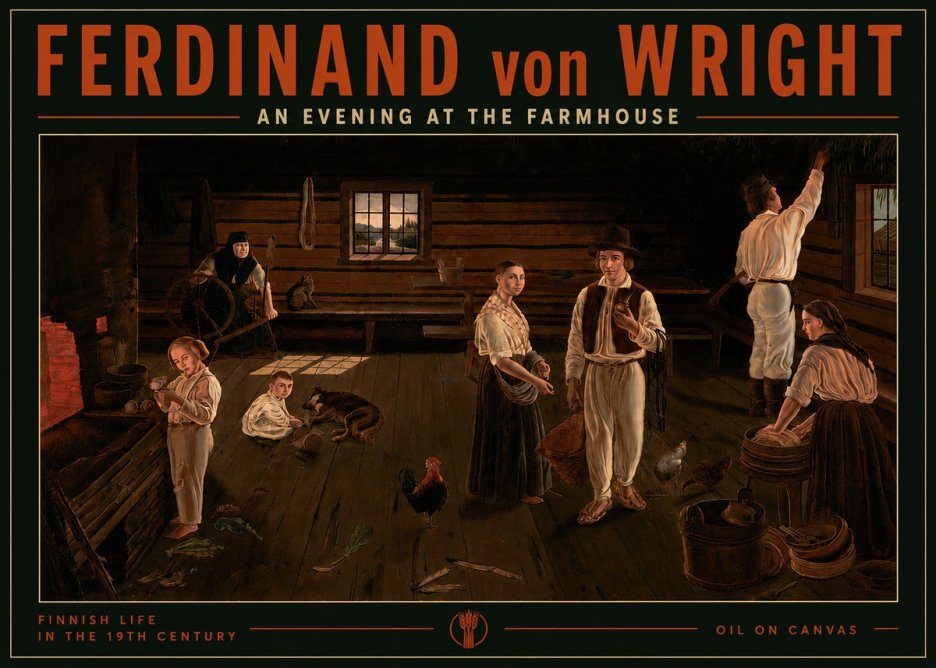 Ferdinand von Wright An Evening at the Farmhouse No5 - Póster