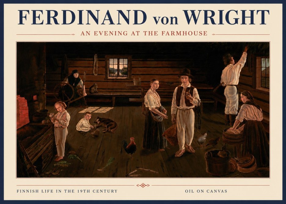Ferdinand von Wright An Evening at the Farmhouse No6 - Póster