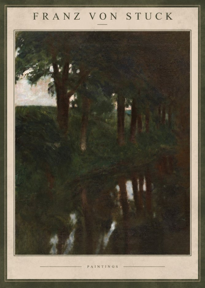 Franz von Stuck Woodland Reflections No4 - Póster