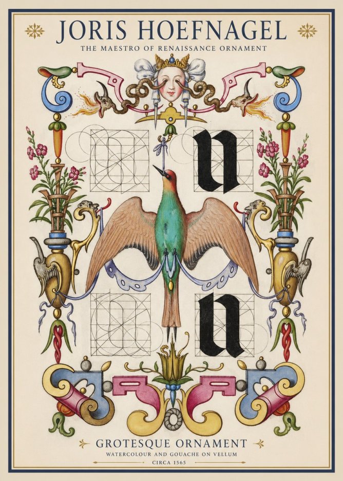 Joris Hoefnagel Grotesque Ornament No1 - Póster