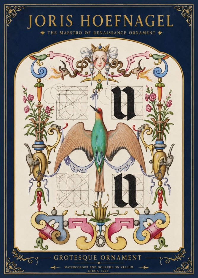 Joris Hoefnagel Grotesque Ornament No2 - Póster
