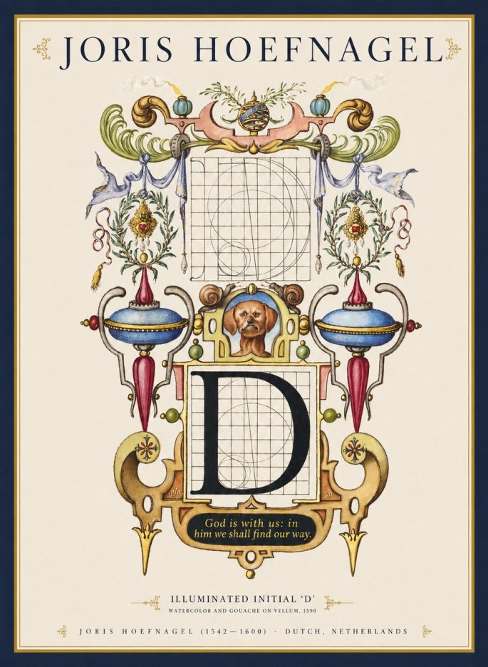 Joris Hoefnagel Illuminated Initial 'D' No1 - Póster