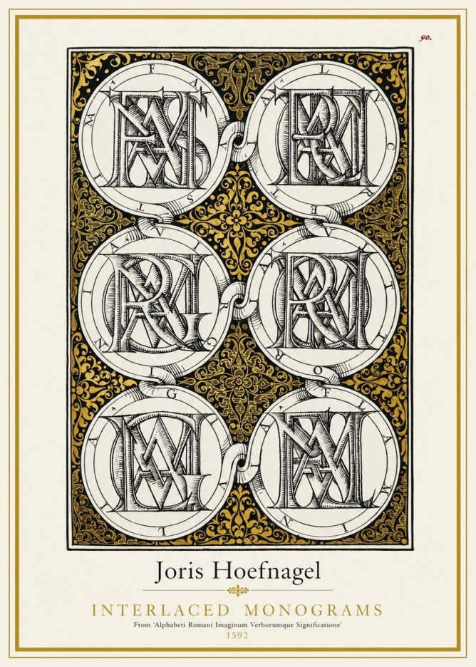 Joris Hoefnagel Interlaced Monograms No1 - Póster