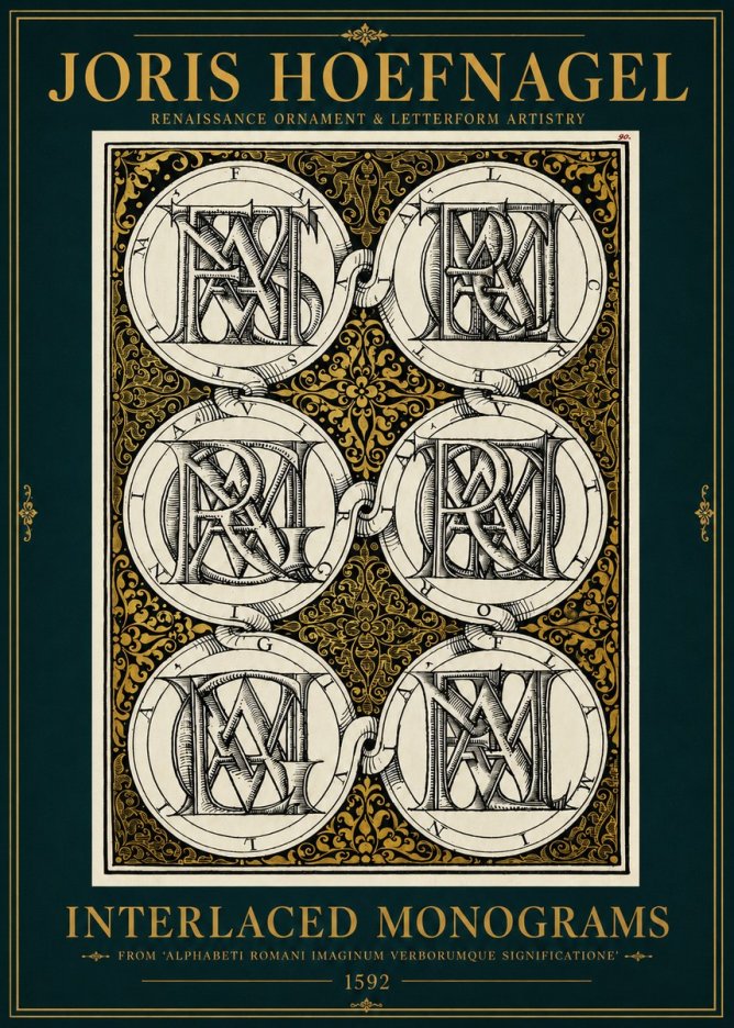 Joris Hoefnagel Interlaced Monograms No3 - Póster