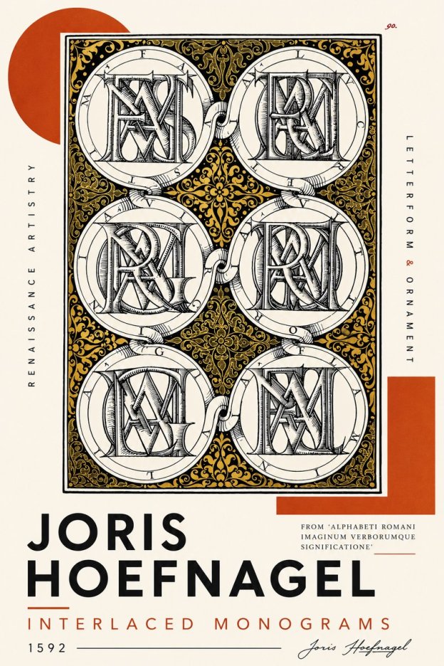 Joris Hoefnagel Interlaced Monograms No4 - Póster