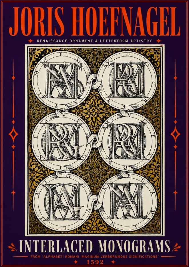 Joris Hoefnagel Interlaced Monograms No5 - Póster