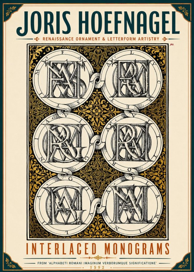 Joris Hoefnagel Interlaced Monograms No6 - Póster
