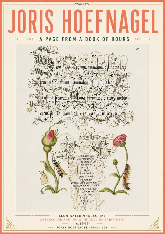 Joris Hoefnagel A Page from a Book of Hours No4 - Póster