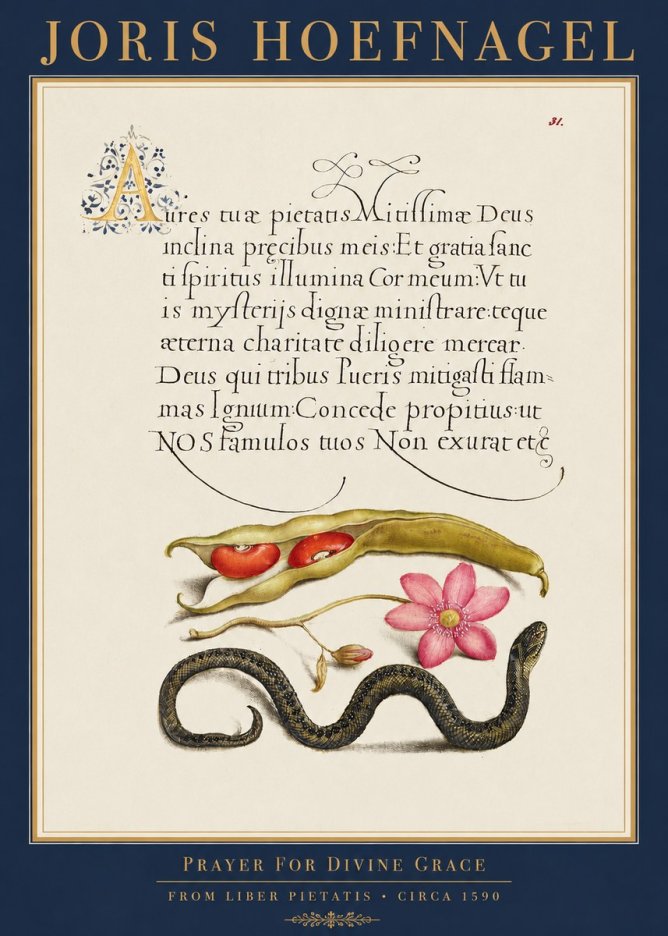 Joris Hoefnagel Prayer for Divine Grace No3 - Póster