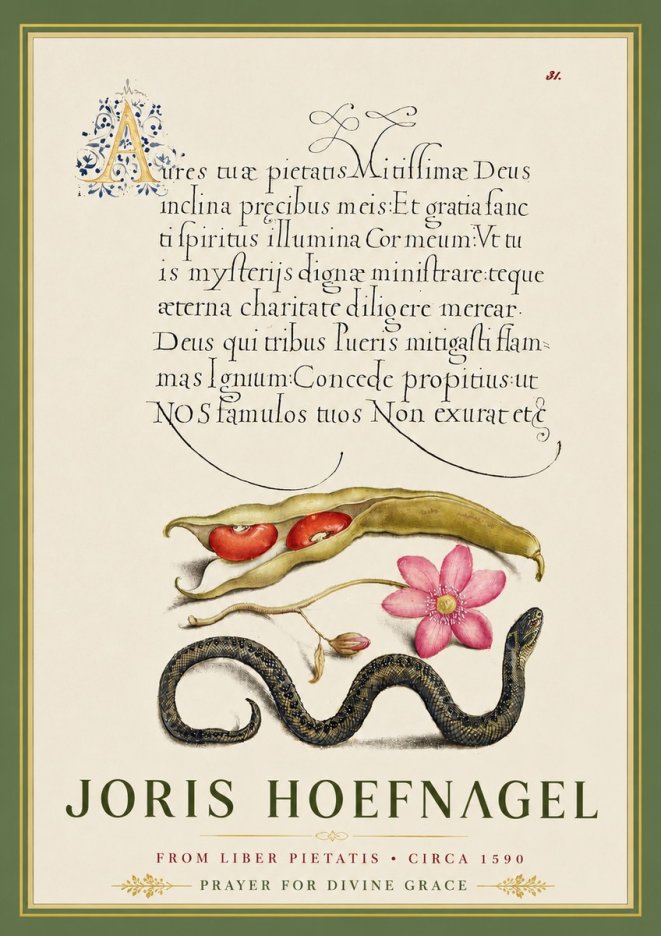 Joris Hoefnagel Prayer for Divine Grace No5 - Póster