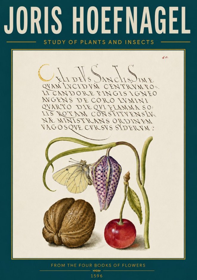 Joris Hoefnagel Study of Plants and Insects No6 - Póster