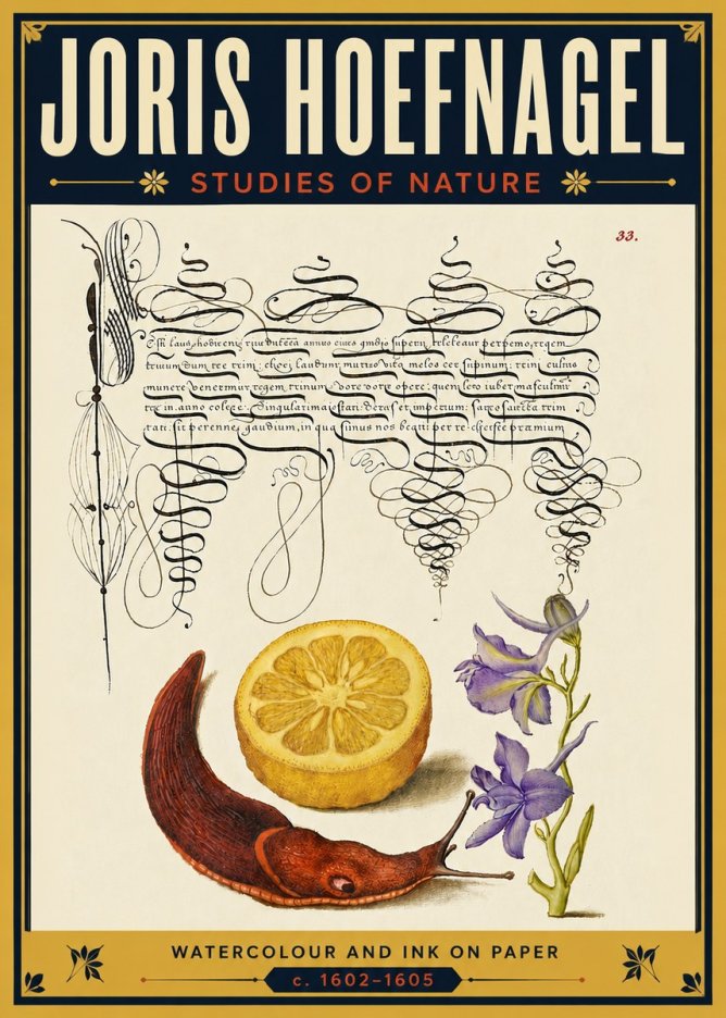 Joris Hoefnagel Studies of Nature No5 - Póster