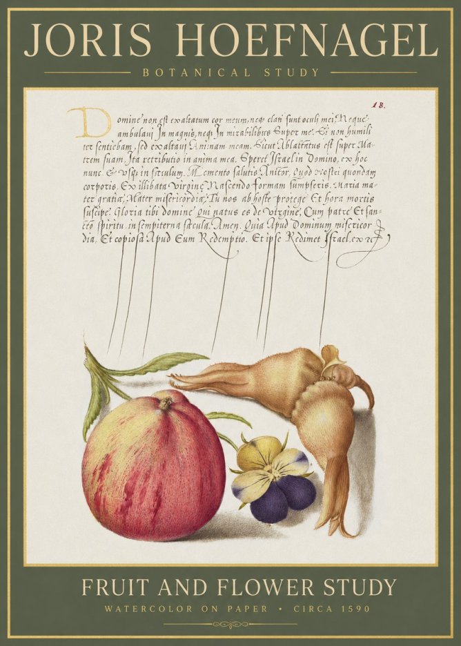 Joris Hoefnagel Fruit and Flower Study No1 - Póster
