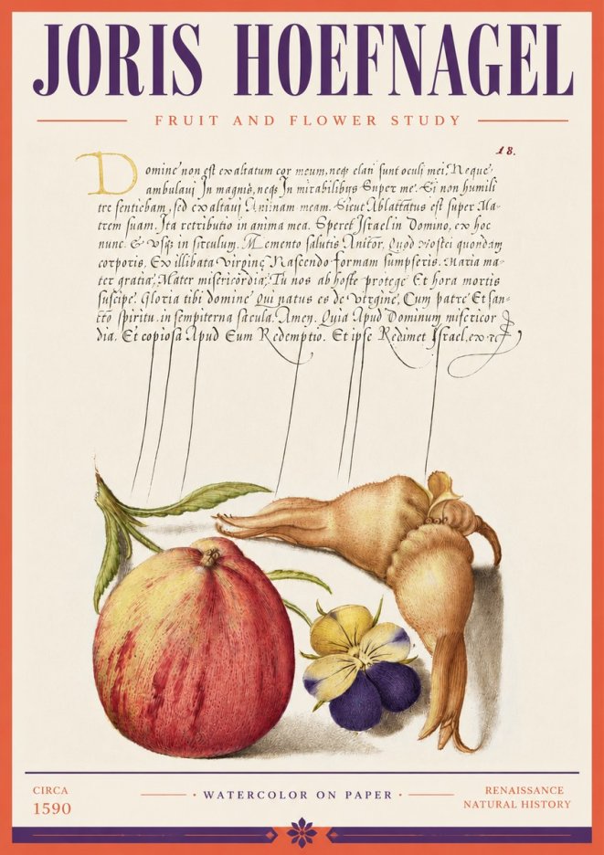 Joris Hoefnagel Fruit and Flower Study No3 - Póster