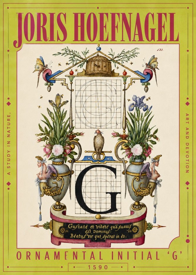 Joris Hoefnagel Ornamental Initial 'G' No4 - Póster