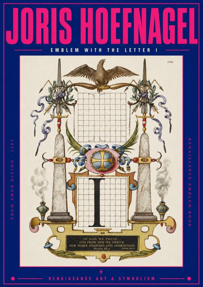 Joris Hoefnagel Ornamental Design with Dedicatory Inscription No3 - Póster