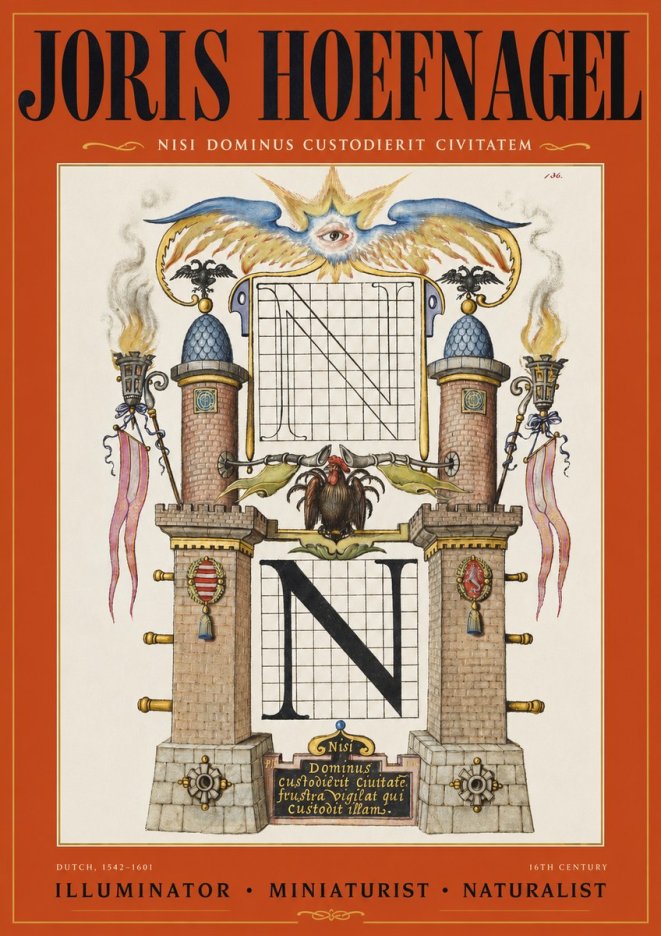 Joris Hoefnagel The Letter N No3 - Póster
