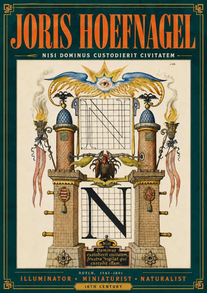 Joris Hoefnagel The Letter N No6 - Póster