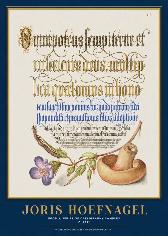 Joris Hoefnagel From a Series of Calligraphy Samples No1 - Póster