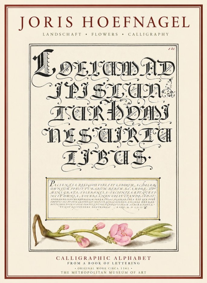 Joris Hoefnagel Calligraphic Alphabet from a Book of Lettering No1 - Póster