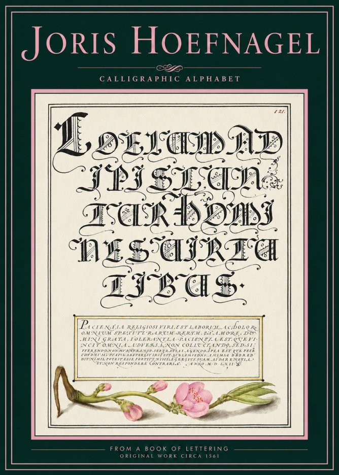 Joris Hoefnagel Calligraphic Alphabet from a Book of Lettering No2 - Póster