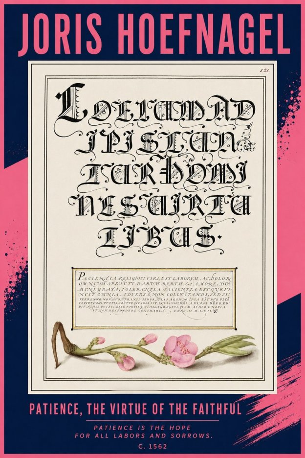 Joris Hoefnagel Calligraphic Alphabet from a Book of Lettering No4 - Póster