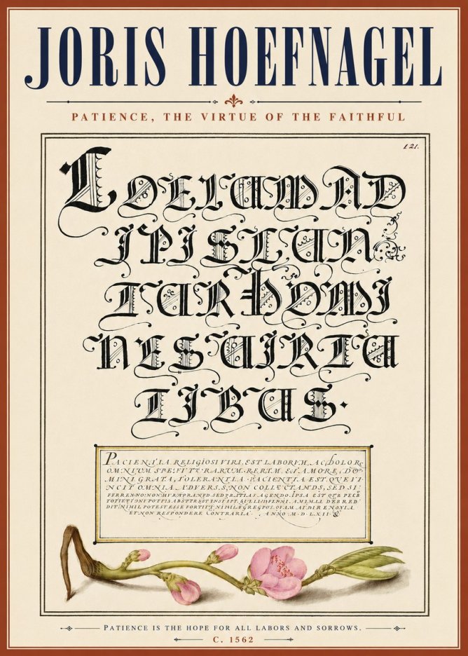 Joris Hoefnagel Calligraphic Alphabet from a Book of Lettering No6 - Póster