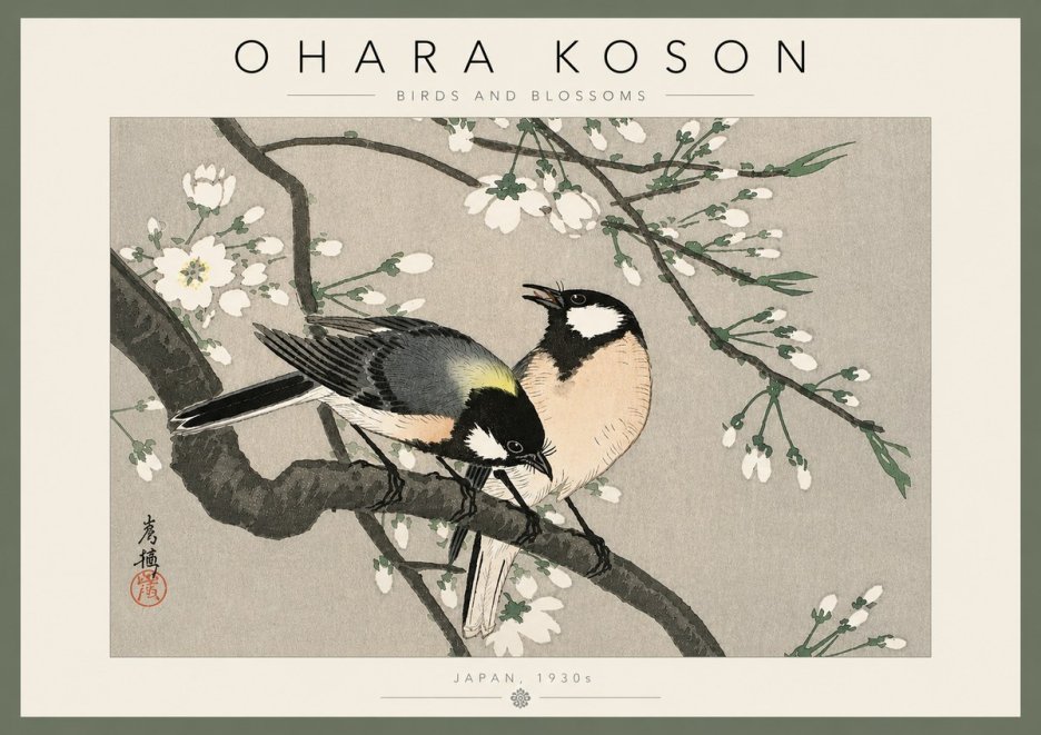Ohara Koson Birds and Blossoms No4 - Póster