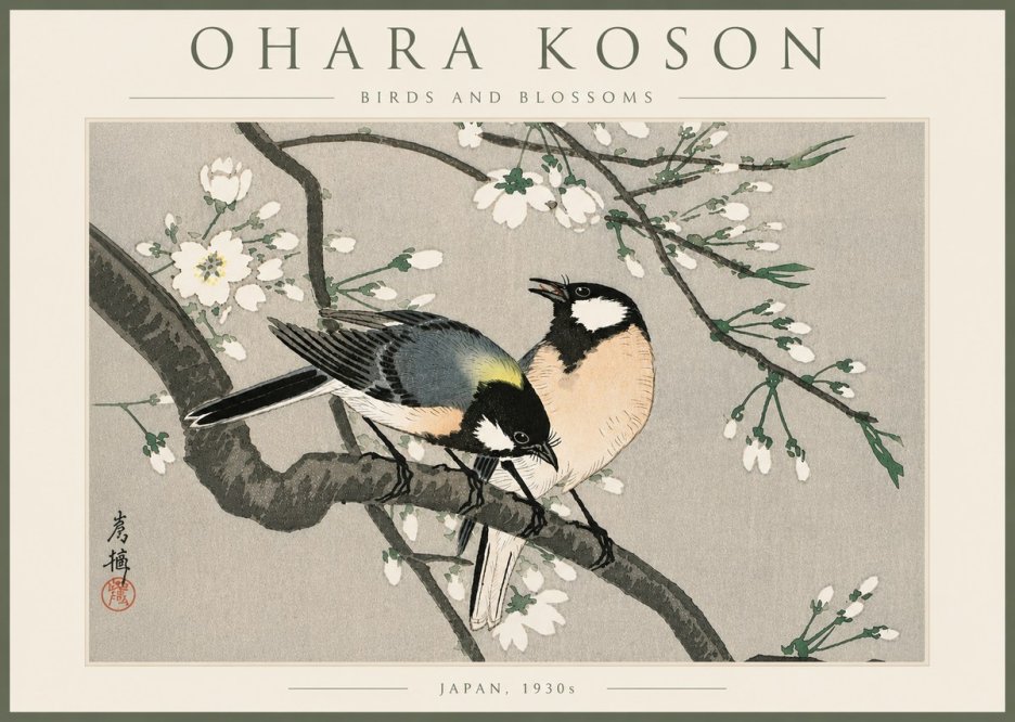 Ohara Koson Birds and Blossoms No6 - Póster