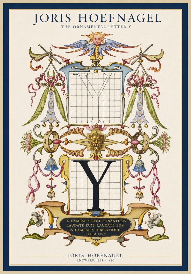 Joris Hoefnagel The Ornamental Letter Y No1 - Póster