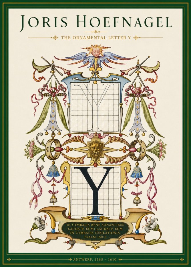 Joris Hoefnagel The Ornamental Letter Y No3 - Póster